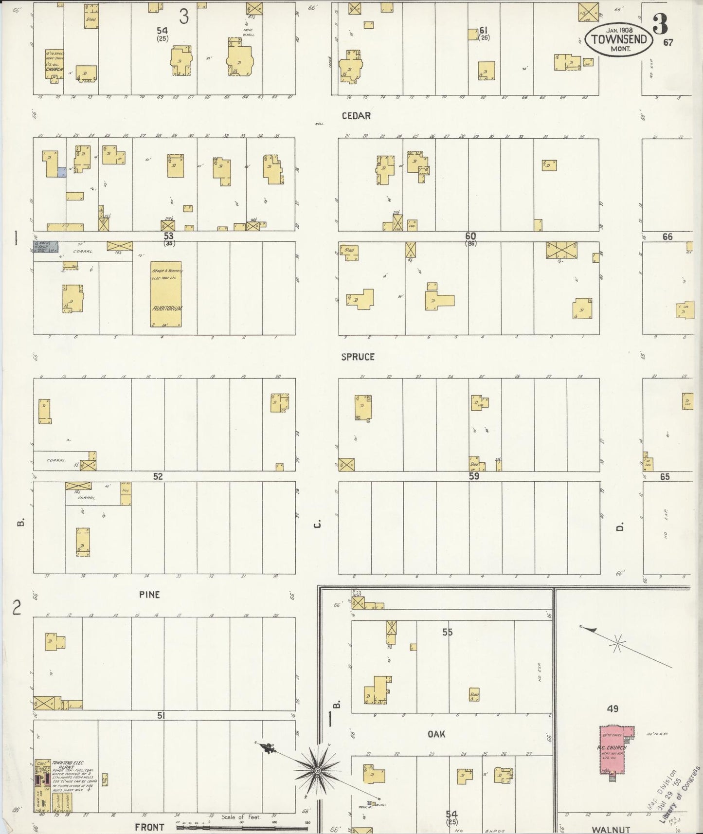 Sanborn Fire Insurance Map from Townsend, Broadwater County, Montana (1908), Sheet #0003 - Historic Sanborn Fire Insurance Map Print, vintage old map wall art, antique decor, genealogy gift, Montana Montana map
