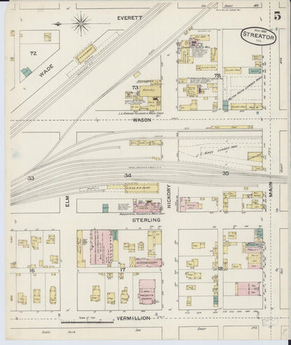 Sanborn Fire Insurance Map from Streator, La Salle County, Illinois (1888), Sheet #0005 - Complete Map Set gallery image, historic Sanborn map, vintage wall art, Illinois Illinois