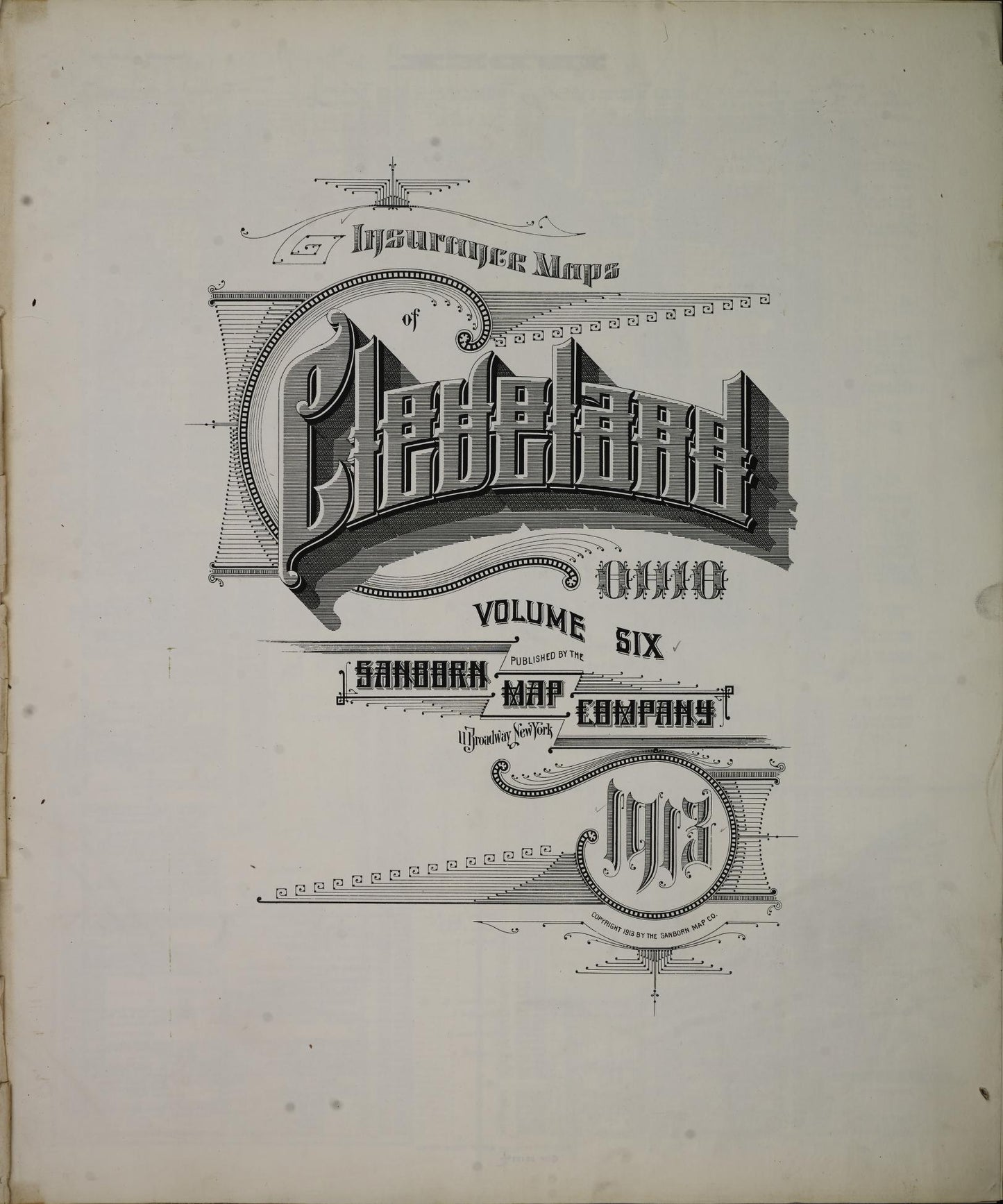 Sanborn Fire Insurance Map from Cleveland, Cuyahoga County, Ohio (1913), Sheet #0001 - Complete Map Set gallery image, historic Sanborn map, vintage wall art, Ohio Ohio