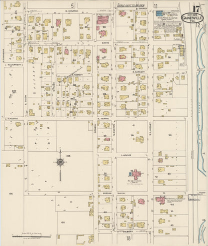 Sanborn Fire Insurance Map from Gainesville, Cooke County, Texas (1922), Sheet #0017 - Complete Map Set gallery image, historic Sanborn map, vintage wall art, Texas Texas