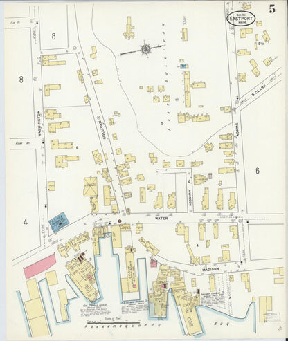 Sanborn Fire Insurance Map from Eastport, Washington County, Maine (1911), Sheet #0005 - Complete Map Set gallery image, historic Sanborn map, vintage wall art, Maine Maine