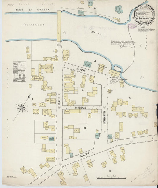 Sanborn Fire Insurance Map from West Stewartstown, Coos County, New Hampshire. (1887) – Historic Sanborn Fire Insurance Map Print