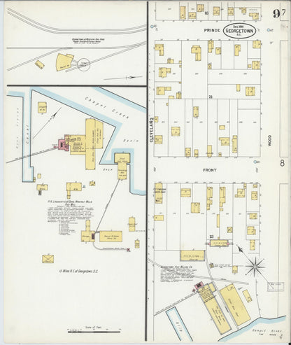 Sanborn Fire Insurance Map from Georgetown, Georgetown County, South Carolina (1899), Sheet #0009 - Complete Map Set gallery image, historic Sanborn map, vintage wall art, South Carolina South Carolina