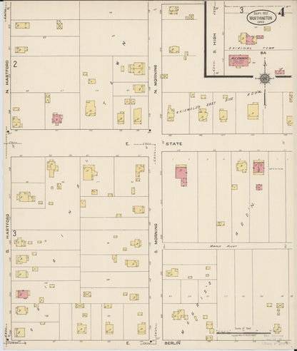 Sanborn Fire Insurance Map from Worthington, Franklin County, Ohio (1922), Sheet #0004 - Complete Map Set gallery image, historic Sanborn map, vintage wall art, Ohio Ohio