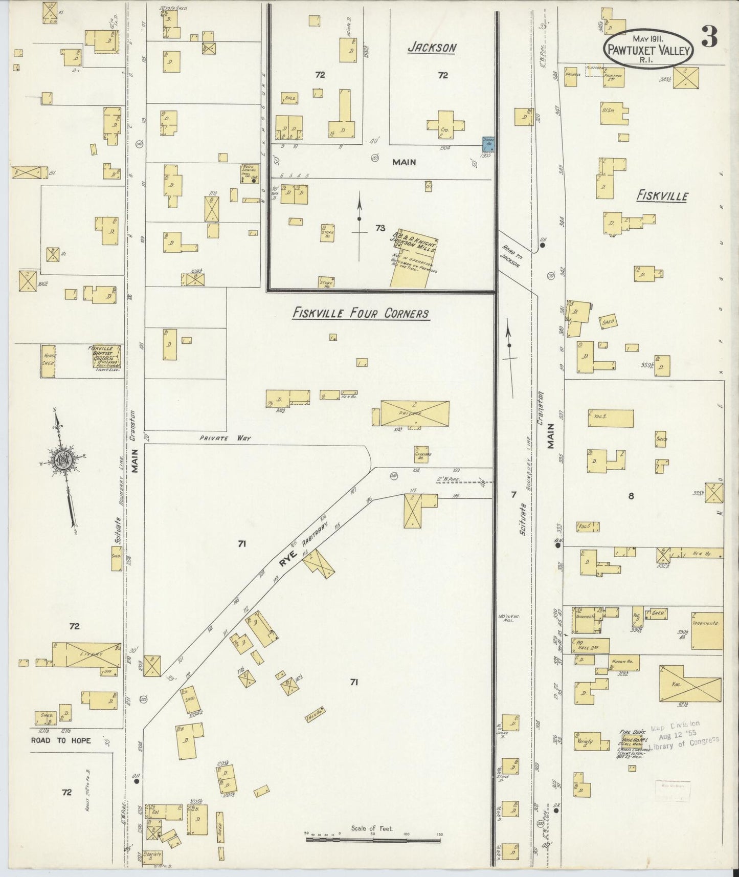 Sanborn Fire Insurance Map from Pawtuxet Valley, Kent and Providence Counties, Rhode Island (1911), Sheet #0003 - Historic Sanborn Fire Insurance Map Print, vintage old map wall art, antique decor, genealogy gift, Washington Washington map