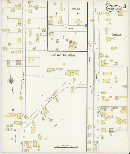 Sanborn Fire Insurance Map from Pawtuxet Valley, Kent and Providence Counties, Rhode Island (1911), Sheet #0003 - Historic Sanborn Fire Insurance Map Print, vintage old map wall art, antique decor, genealogy gift, Washington Washington map