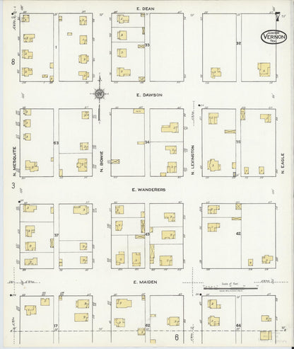 Sanborn Fire Insurance Map from Vernon, Wilbarger County, Texas (1920), Sheet #0007 - Complete Map Set gallery image, historic Sanborn map, vintage wall art, Texas Texas