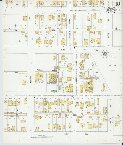 Sanborn Fire Insurance Map from Ironton, Lawrence County, Ohio (1900), Sheet #0018 - Historic Sanborn Fire Insurance Map Print, vintage old map wall art, antique decor, genealogy gift, Ohio Ohio map