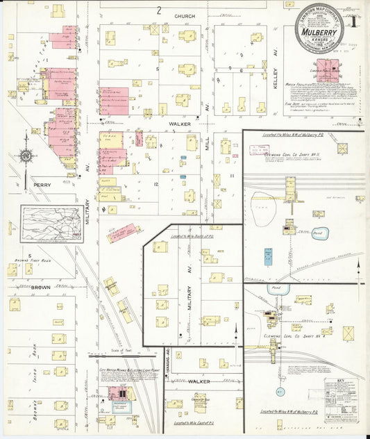 Sanborn Fire Insurance Map from Mulberry, Crawford County, Kansas. (1913) – Historic Sanborn Fire Insurance Map Print