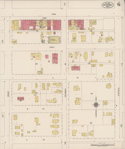 Sanborn Fire Insurance Map from Goldendale, Klickitat County, Washington (1922), Sheet #0006 - Complete Map Set gallery image, historic Sanborn map, vintage wall art, Washington Washington
