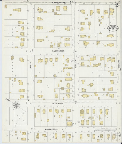 Sanborn Fire Insurance Map from Batavia, Kane County, Illinois (1897), Sheet #0002 - Complete Map Set gallery image, historic Sanborn map, vintage wall art, Illinois Illinois