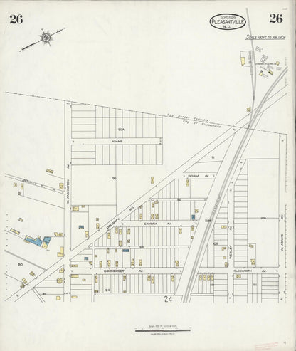 Sanborn Fire Insurance Map from Pleasantville, Atlantic County, New Jersey (1924), Sheet #0026 - Complete Map Set gallery image, historic Sanborn map, vintage wall art, New Jersey New Jersey