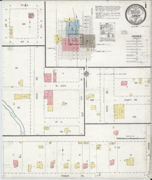 Sanborn Fire Insurance Map from Sandy, Salt Lake County, Utah (1911), Sheet #0001 - Complete Map Set gallery image, historic Sanborn map, vintage wall art, Utah Utah