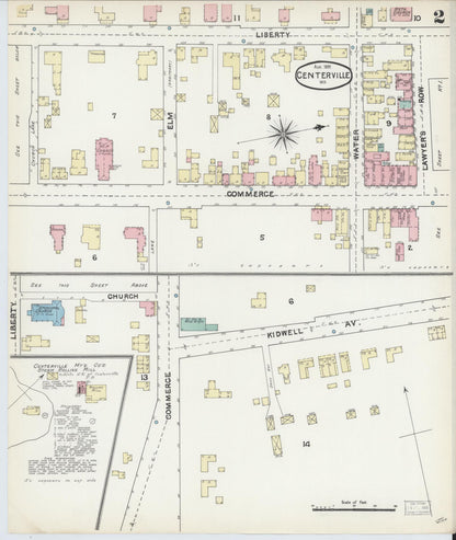 Sanborn Fire Insurance Map from Centreville, Queen Anne's County, Maryland (1891), Sheet #0002 - Complete Map Set gallery image, historic Sanborn map, vintage wall art, Maryland Maryland