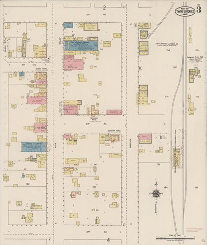 Sanborn Fire Insurance Map from Twin Bridges, Madison County, Montana (1921), Sheet #0003 - Complete Map Set gallery image, historic Sanborn map, vintage wall art, Montana Montana