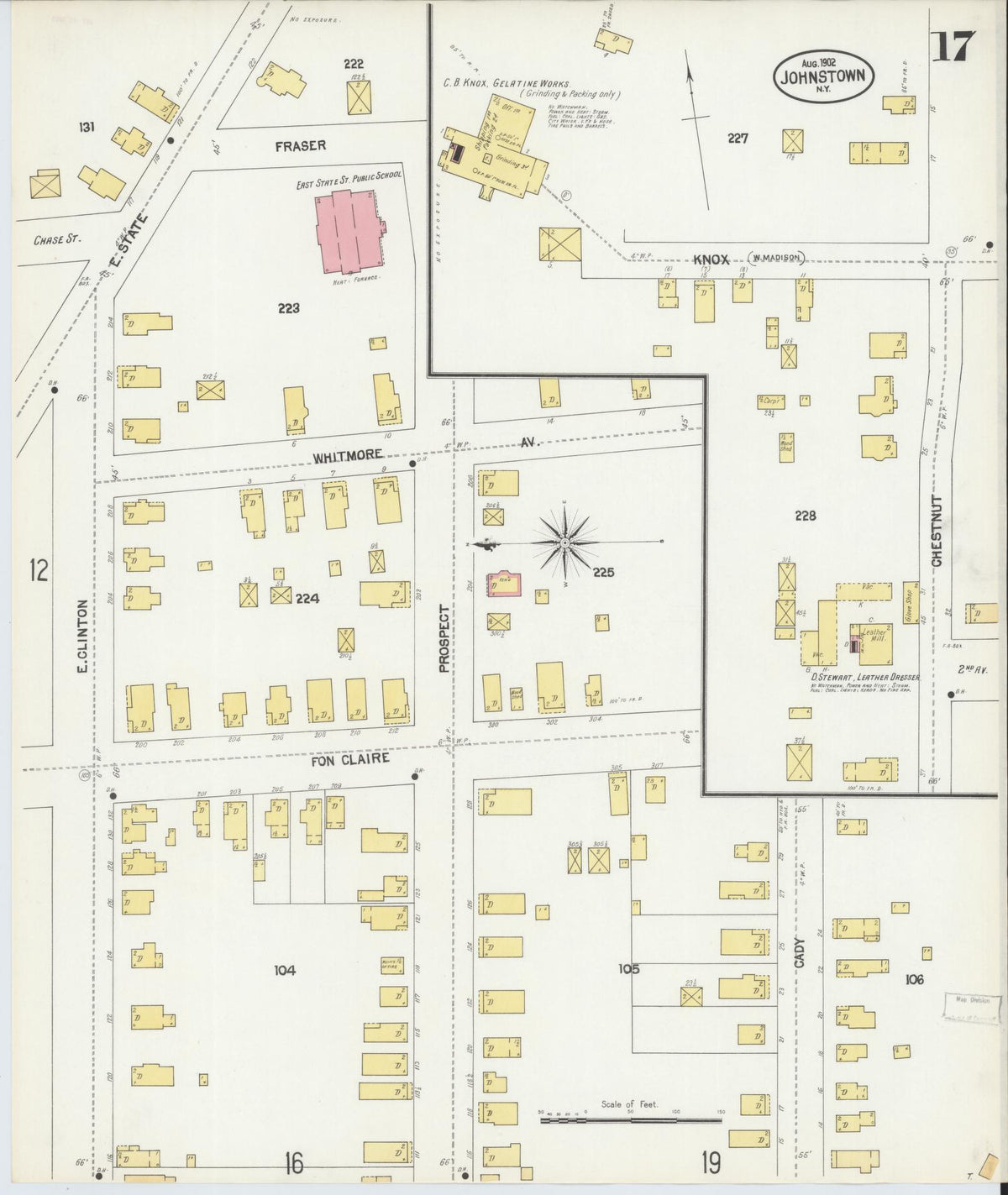 Sanborn Fire Insurance Map from Johnstown, Fulton County, New York (1902), Sheet #0017 - Complete Map Set gallery image, historic Sanborn map, vintage wall art, New York New York