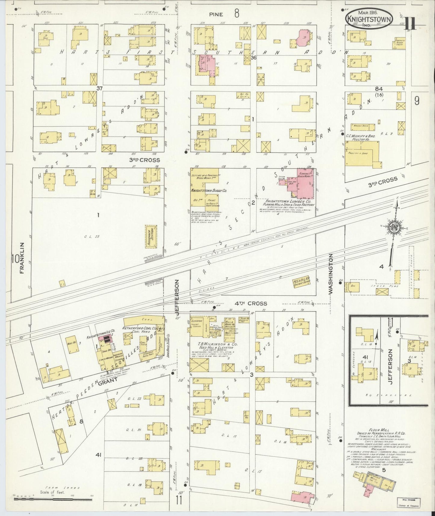 Sanborn Fire Insurance Map from Knightstown, Henry County, Indiana (1916), Sheet #0011 - Complete Map Set gallery image, historic Sanborn map, vintage wall art, Indiana Indiana