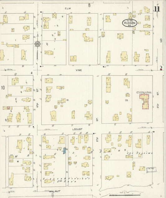 Sanborn Fire Insurance Map from Hudson, St. Croix County, Wisconsin (1912), Sheet #0011 - Historic Sanborn Fire Insurance Map Print, vintage old map wall art, antique decor, genealogy gift, Wisconsin Wisconsin map