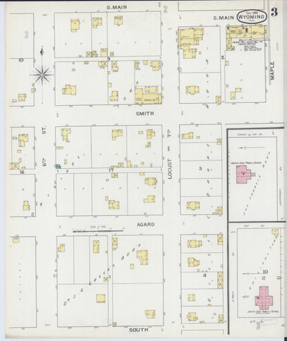 Sanborn Fire Insurance Map from Wyoming, Stark County, Illinois (1893), Sheet #0003 - Complete Map Set gallery image, historic Sanborn map, vintage wall art, Wyoming Wyoming