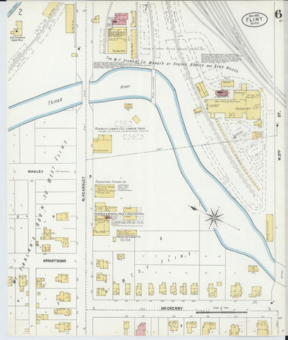 Sanborn Fire Insurance Map from Flint, Genesee County, Michigan (1902), Sheet #0006 - Complete Map Set gallery image, historic Sanborn map, vintage wall art, Michigan Michigan