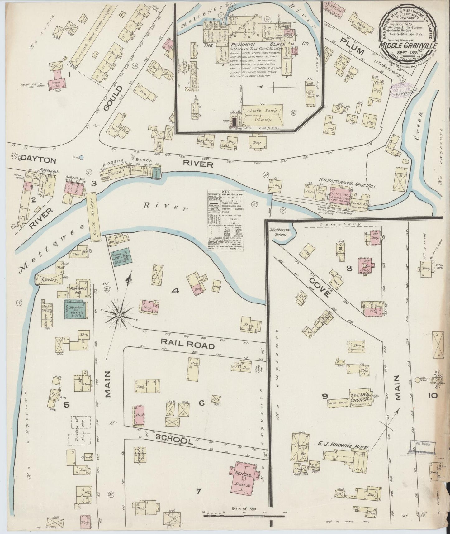 Sanborn Fire Insurance Map from Middle Granville, Washington County, New York. (1885) – Historic Sanborn Fire Insurance Map Print
