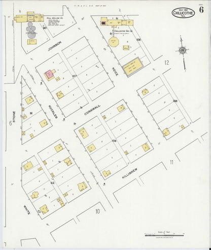 Sanborn Fire Insurance Map from Chillicothe, Hardeman County, Texas (1921), Sheet #0006 - Historic Sanborn Fire Insurance Map Print, vintage old map wall art, antique decor, genealogy gift, Texas Texas map