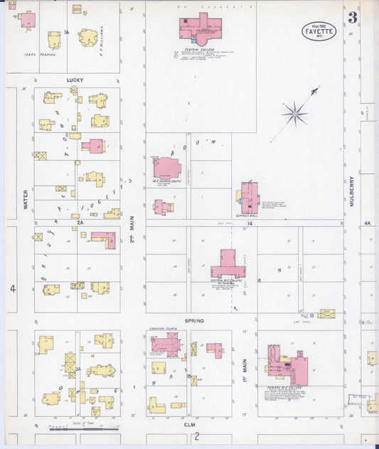 Sanborn Fire Insurance Map from Fayette, Howard County, Missouri (1902), Sheet #0003 - Historic Sanborn Fire Insurance Map Print, vintage old map wall art, antique decor, genealogy gift, Missouri Missouri map