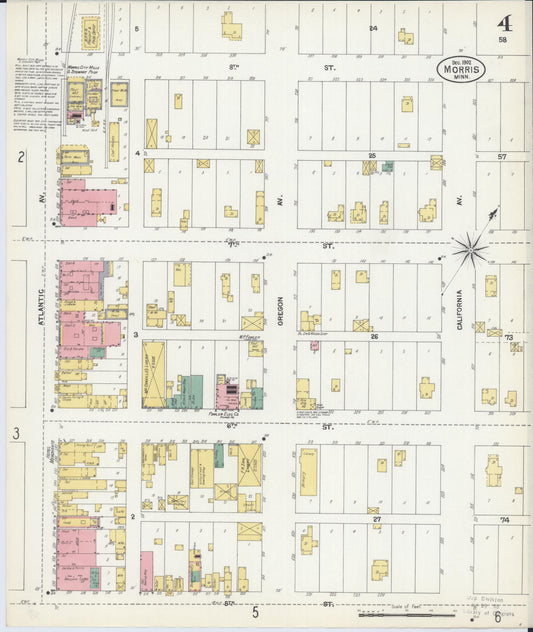 Sanborn Fire Insurance Map from Morris, Stevens County, Minnesota (1902), Sheet #0004 - Historic Sanborn Fire Insurance Map Print, vintage old map wall art, antique decor, genealogy gift, Minnesota Minnesota map