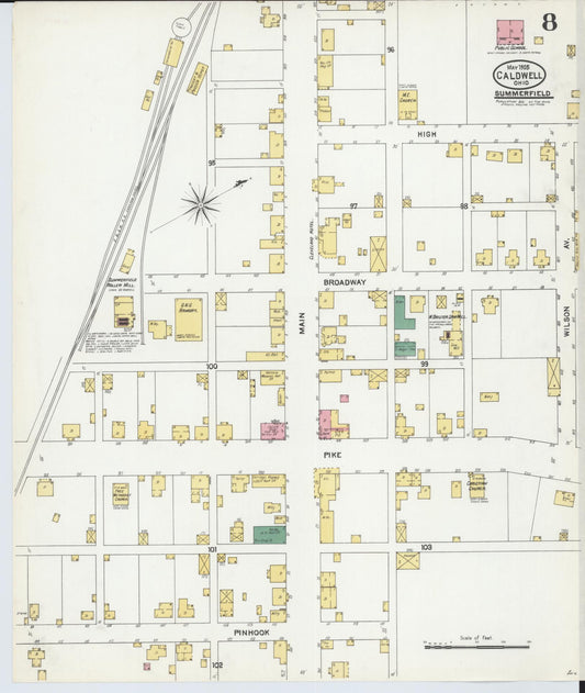 Sanborn Fire Insurance Map from Caldwell, Noble County, Ohio (1905), Sheet #0008 - Historic Sanborn Fire Insurance Map Print, vintage old map wall art, antique decor, genealogy gift, Ohio Ohio map