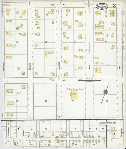 Sanborn Fire Insurance Map from Woodland, Washington County, Maine (1919), Sheet #0003 - Complete Map Set gallery image, historic Sanborn map, vintage wall art, Maine Maine