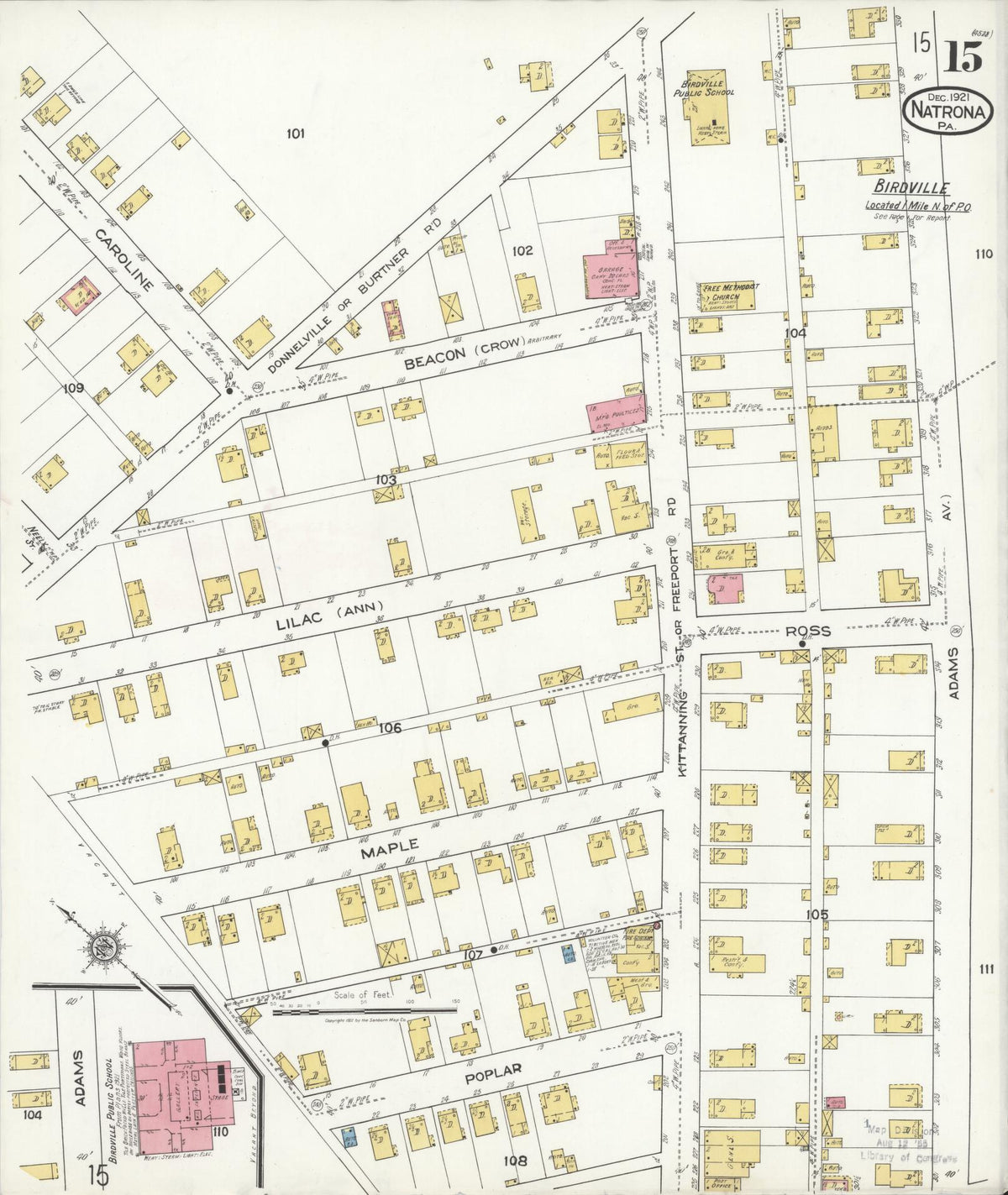 Sanborn Fire Insurance Map from Natrona, Allegheny County, Pennsylvania (1921), Sheet #0015 - Historic Sanborn Fire Insurance Map Print, vintage old map wall art, antique decor, genealogy gift, Pennsylvania Pennsylvania map