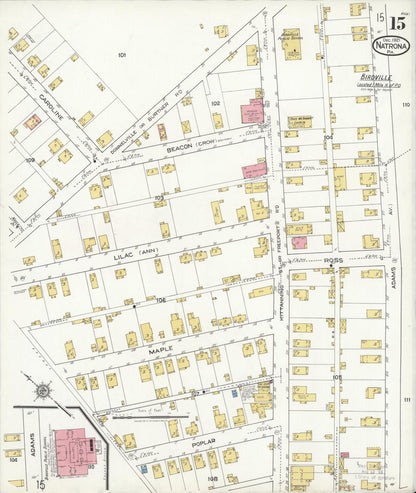 Sanborn Fire Insurance Map from Natrona, Allegheny County, Pennsylvania (1921), Sheet #0015 - Historic Sanborn Fire Insurance Map Print, vintage old map wall art, antique decor, genealogy gift, Pennsylvania Pennsylvania map