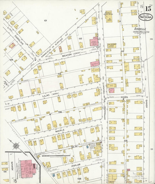 Sanborn Fire Insurance Map from Natrona, Allegheny County, Pennsylvania (1921), Sheet #0015 - Historic Sanborn Fire Insurance Map Print, vintage old map wall art, antique decor, genealogy gift, Pennsylvania Pennsylvania map