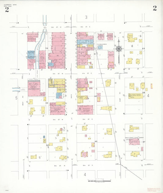 Sanborn Fire Insurance Map from Zumbrota, Goodhue County, Minnesota (1948), Sheet #0002 - Historic Sanborn Fire Insurance Map Print, vintage old map wall art, antique decor, genealogy gift, Minnesota Minnesota map
