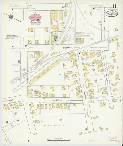 Sanborn Fire Insurance Map from Franklin, Venango County, Pennsylvania (1912), Sheet #0011 - Complete Map Set gallery image, historic Sanborn map, vintage wall art, Pennsylvania Pennsylvania