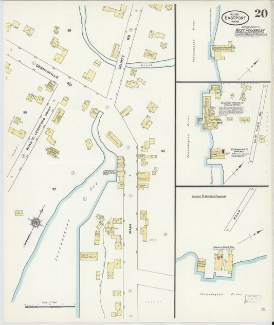 Sanborn Fire Insurance Map from Eastport, Washington County, Maine (1911), Sheet #0020 - Historic Sanborn Fire Insurance Map Print, vintage old map wall art, antique decor, genealogy gift, Maine Maine map