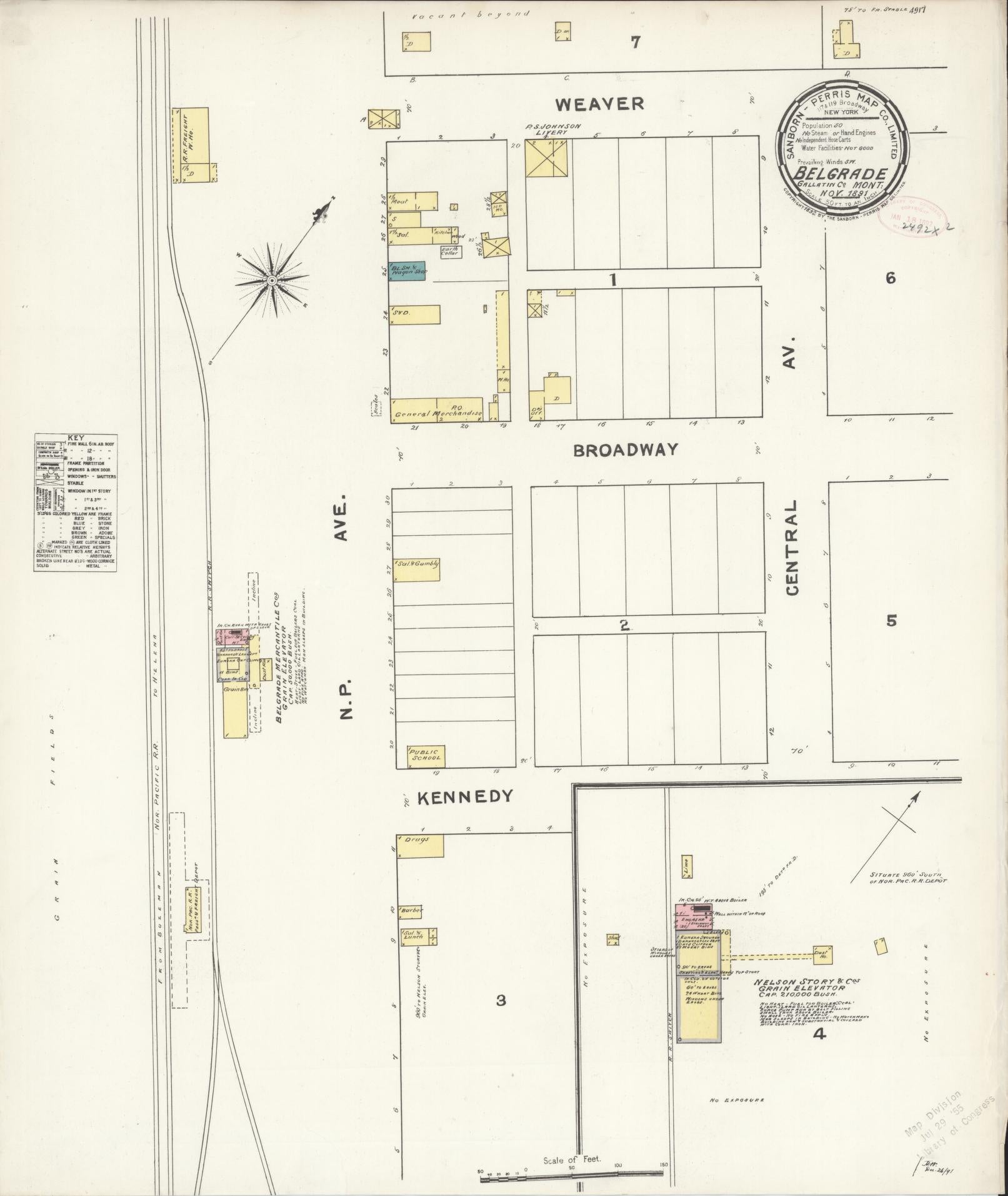 Sanborn Fire Insurance Map from Belgrade, Gallatin County, Montana (1891), Sheet #0001 - Historic Sanborn Fire Insurance Map Print, vintage old map wall art, antique decor, genealogy gift, Montana Montana map