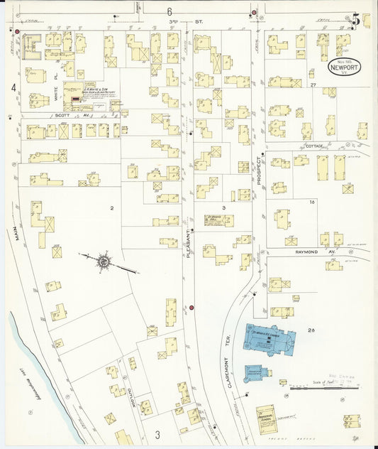 Sanborn Fire Insurance Map from Newport, Orleans County, Vermont (1913), Sheet #0005 - Historic Sanborn Fire Insurance Map Print, vintage old map wall art, antique decor, genealogy gift, Vermont Vermont map