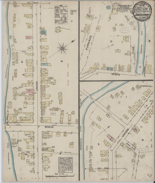 Sanborn Fire Insurance Map from Shickshinny, Luzerne County, Pennsylvania (1884), Sheet #0001 - Historic Sanborn Fire Insurance Map Print, vintage old map wall art, antique decor, genealogy gift, Pennsylvania Pennsylvania map