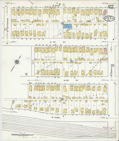 Sanborn Fire Insurance Map from Peru, Miami County, Indiana (1920), Sheet #0022 - Complete Map Set gallery image, historic Sanborn map, vintage wall art, Indiana Indiana