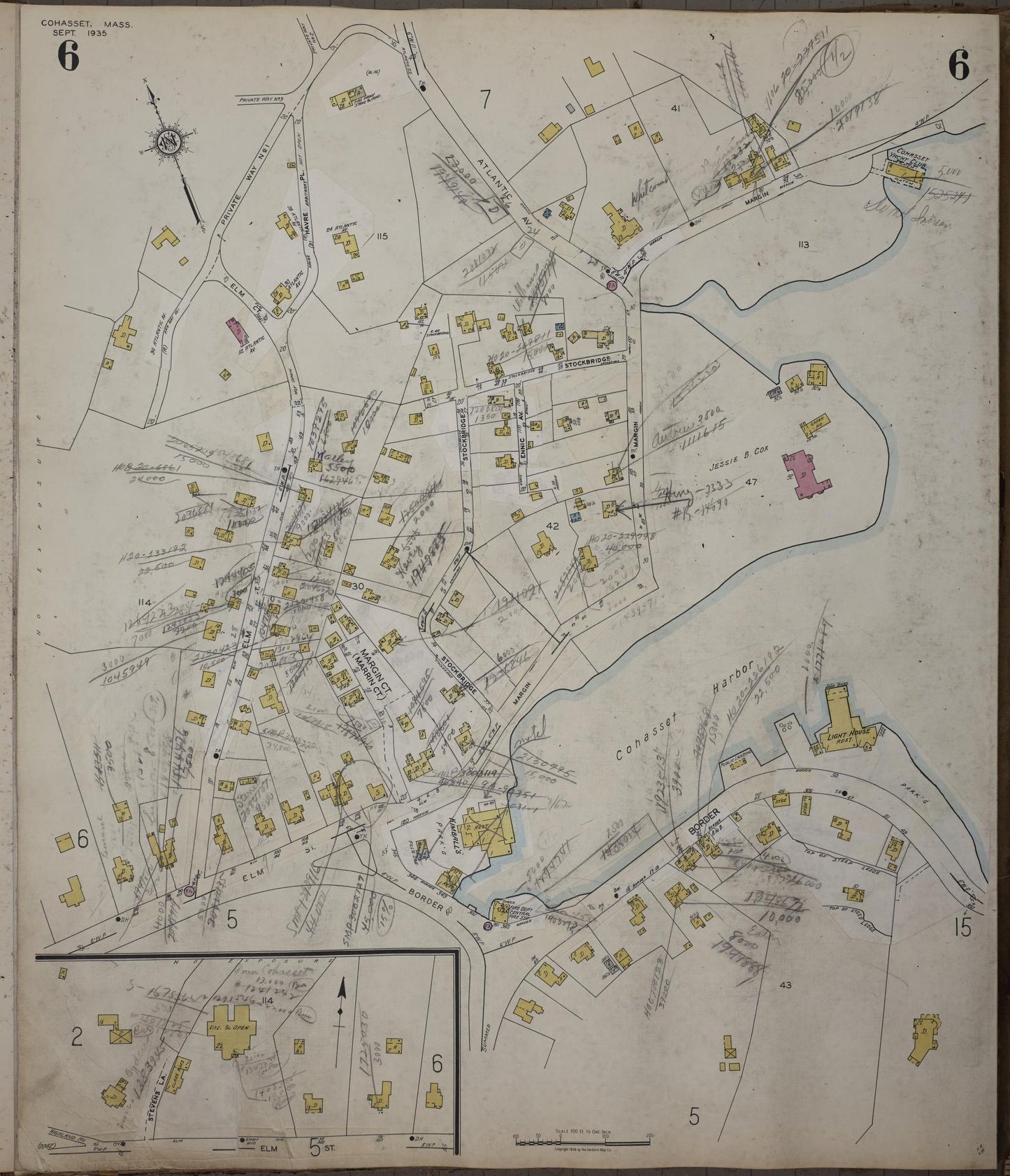 Sanborn Fire Insurance Map from Cohasset, Norfolk County, Massachusetts (1952), Sheet #0006 - Complete Map Set gallery image, historic Sanborn map, vintage wall art, Massachusetts Massachusetts