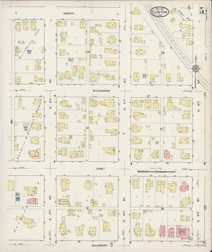 Sanborn Fire Insurance Map from Clinton, Vermillion County, Indiana (1915), Sheet #0005 - Complete Map Set gallery image, historic Sanborn map, vintage wall art, Indiana Indiana
