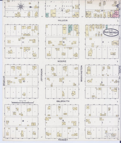 Sanborn Fire Insurance Map from Blue Earth, Faribault County, Minnesota (1891), Sheet #0004 - Complete Map Set gallery image, historic Sanborn map, vintage wall art, Minnesota Minnesota