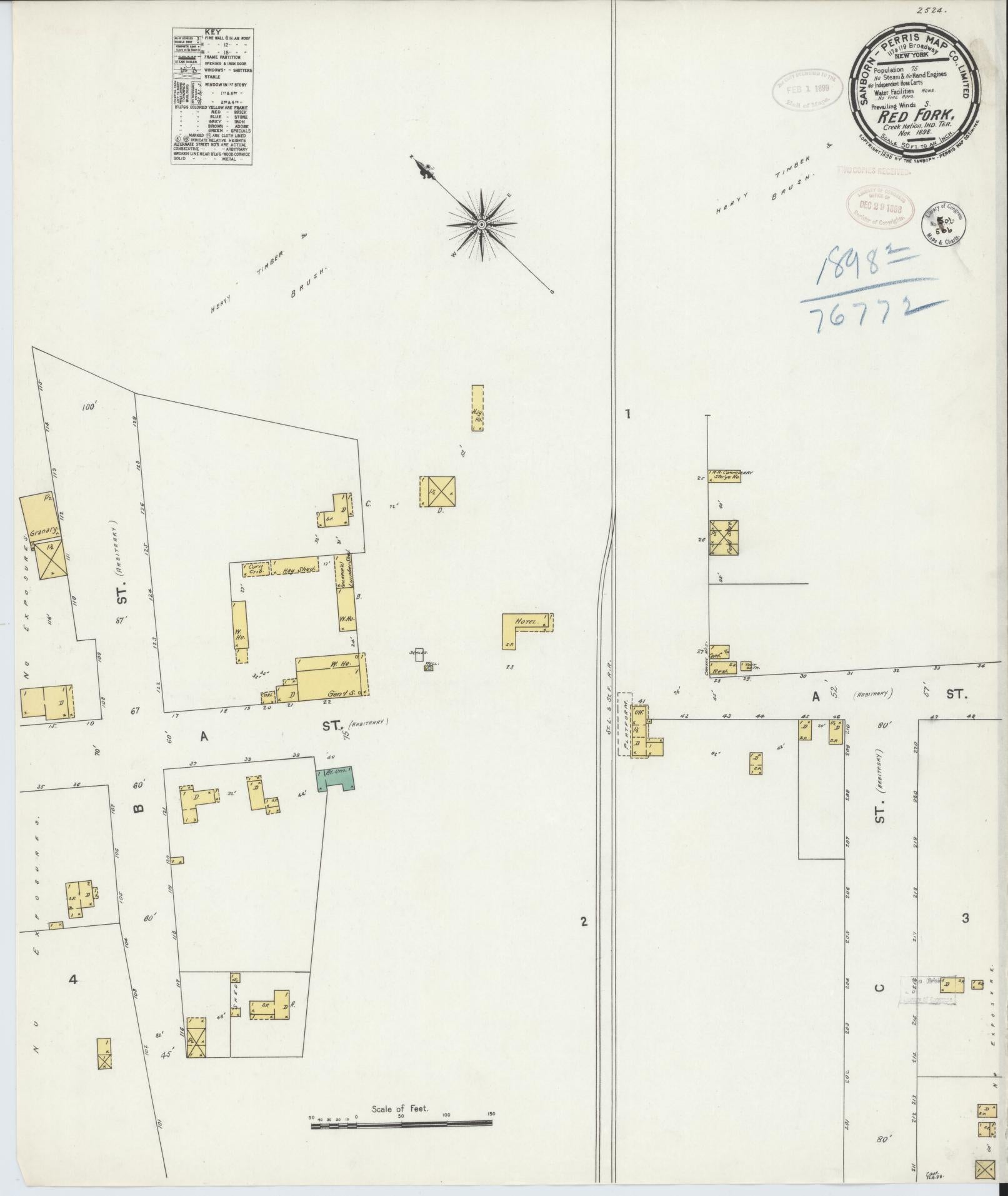Sanborn Fire Insurance Map from Red Fork, Tulsa County, Oklahoma (1898), Sheet #0001 - Historic Sanborn Fire Insurance Map Print, vintage old map wall art, antique decor, genealogy gift, Oklahoma Oklahoma map