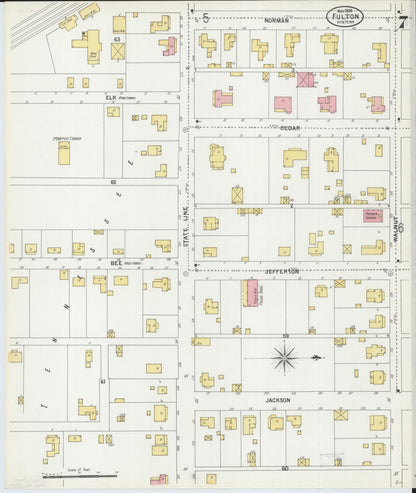Sanborn Fire Insurance Map from Fulton, Fulton County, Kentucky (1899), Sheet #0007 - Complete Map Set gallery image, historic Sanborn map, vintage wall art, Tennessee Tennessee