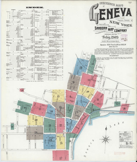 Sanborn Fire Insurance Map from Geneva, Ontario County, New York. (1909) – Historic Sanborn Fire Insurance Map Print