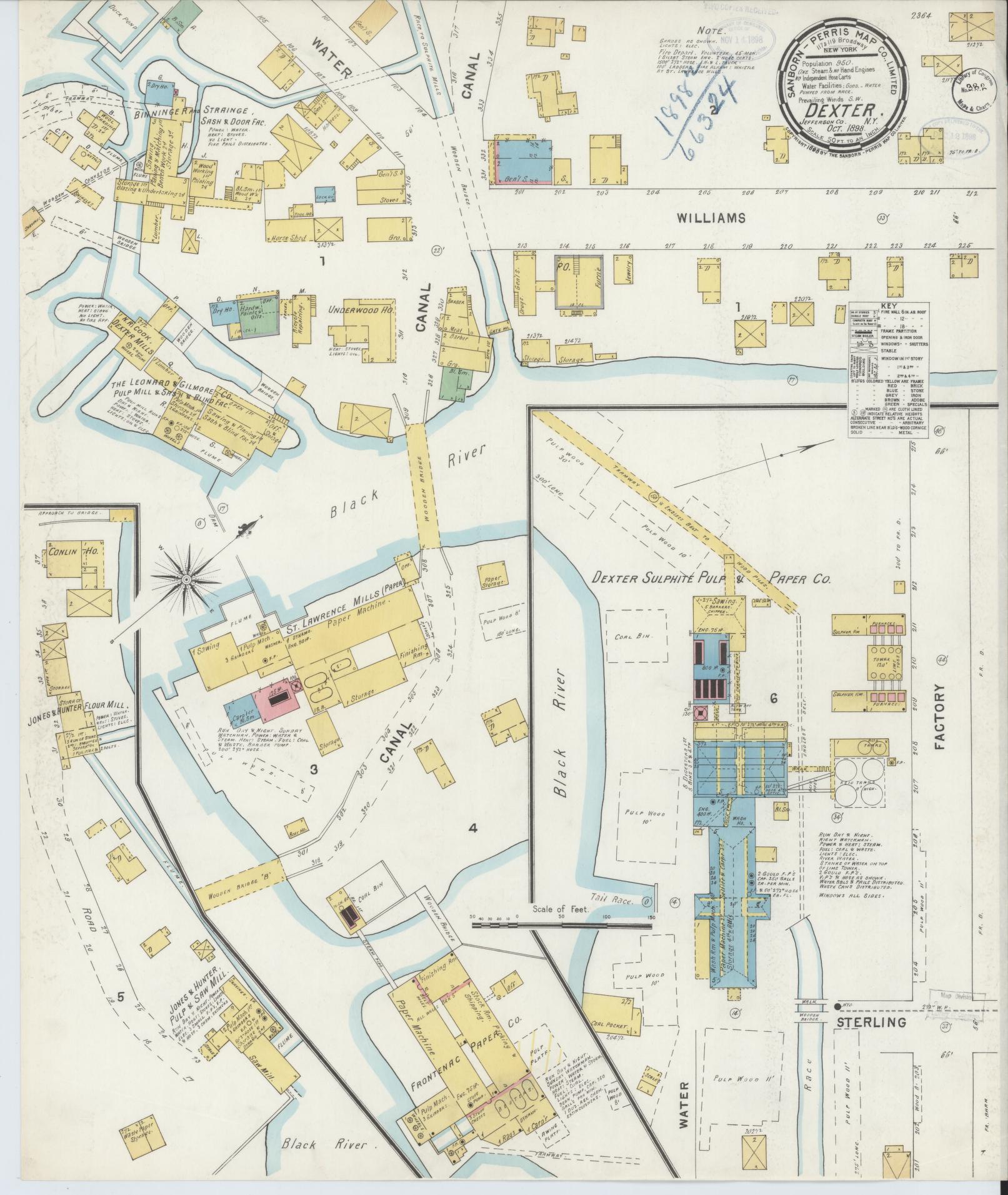 Sanborn Fire Insurance Map from Dexter, Jefferson County, New York. (1898) – Historic Sanborn Fire Insurance Map Print