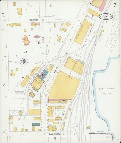 Sanborn Fire Insurance Map from Stillwater, Washington County, Minnesota (1904), Sheet #0007 - Historic Sanborn Fire Insurance Map Print, vintage old map wall art, antique decor, genealogy gift, Minnesota Minnesota map
