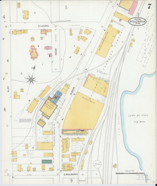 Sanborn Fire Insurance Map from Stillwater, Washington County, Minnesota (1904), Sheet #0007 - Historic Sanborn Fire Insurance Map Print, vintage old map wall art, antique decor, genealogy gift, Minnesota Minnesota map