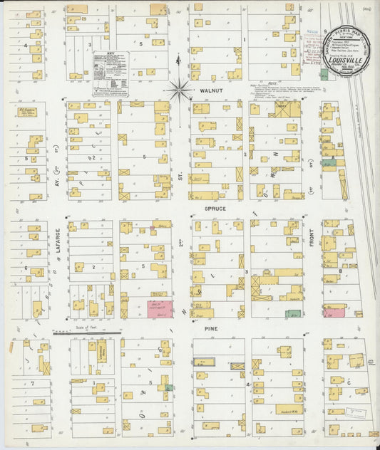 Sanborn Fire Insurance Map from Louisville, Boulder County, Colorado (1900), Sheet #0001 - Historic Sanborn Fire Insurance Map Print, vintage old map wall art, antique decor, genealogy gift, Colorado Colorado map